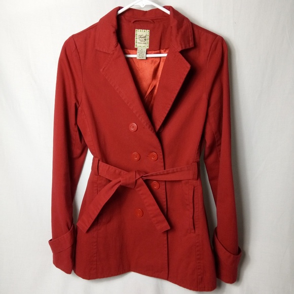 Fossil Jackets & Blazers - 🌸Fossil Double Breasted Coat Juniors Size M Red
